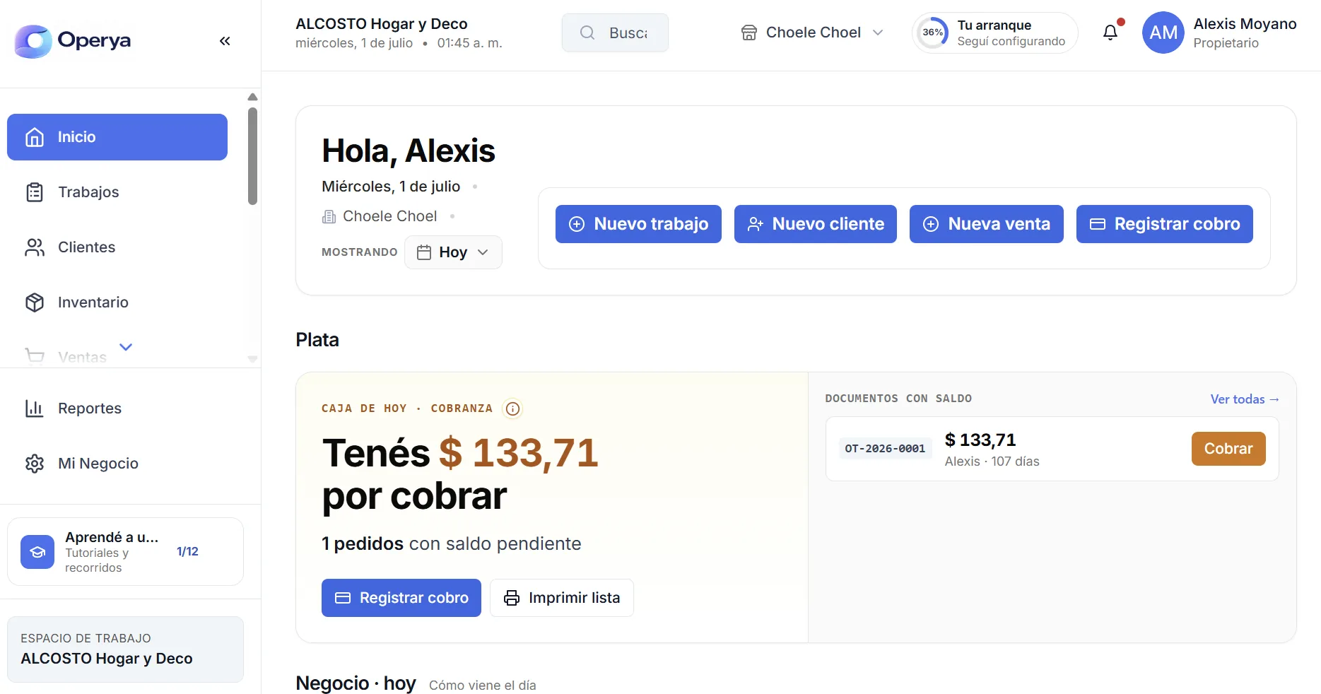 Operya — panel de gestión